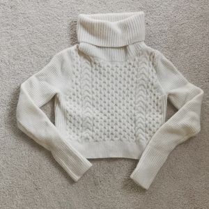 Club Monaco Crop wool turtleneck sweater